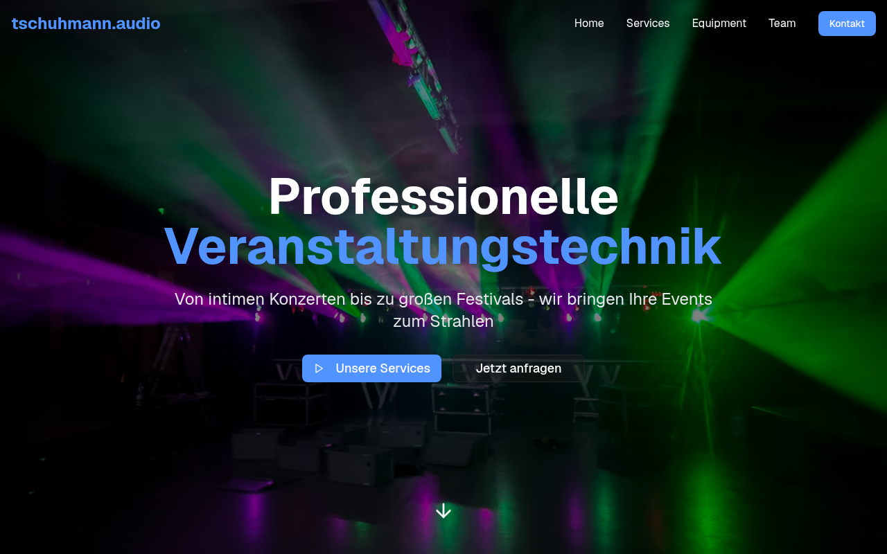 Screenshot der Website tschuhmann.audio